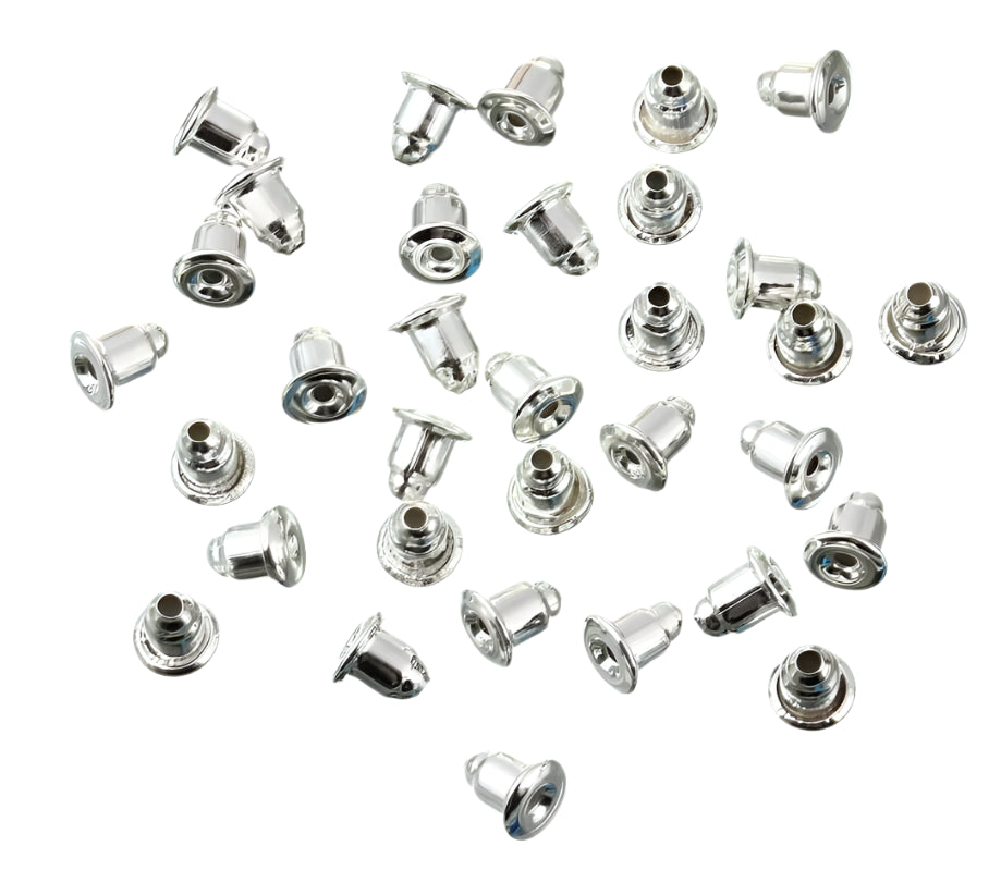 200pcs Stud Earring Backs – Bullet Barrel Ear Nut Stoppers