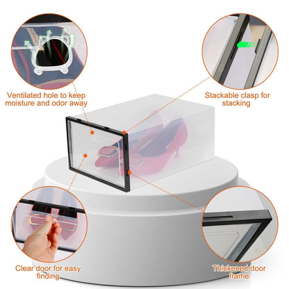 Home Collection 6Pack Foldable Stackable Shoe Box Storage