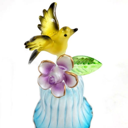 Floral Bird Bell – Goldfinch with Hibiscus