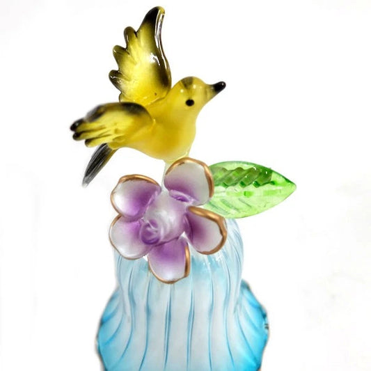 Floral Bird Bell – Goldfinch with Hibiscus