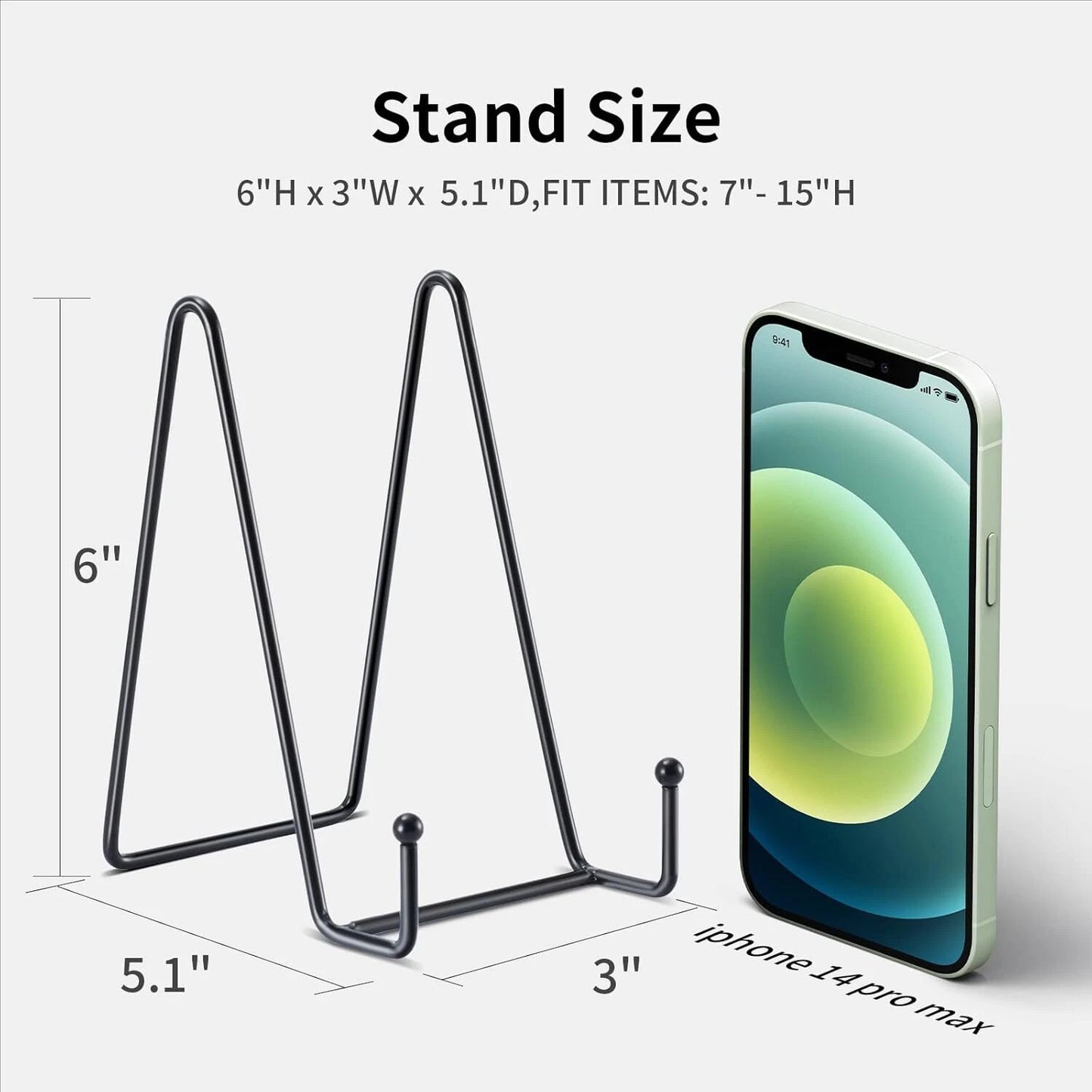 Home Collection 2 Pack Metal Display Easel Stand for Picture, Plate & Book – Iron Frame Holder