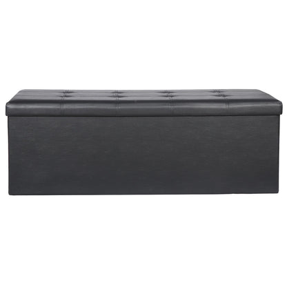 43-Inch Black Storage Ottoman Bench
