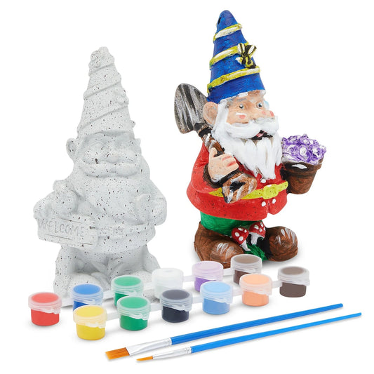 DIY Craft Set with Paint, Brushes & Figurines (16 Pieces)