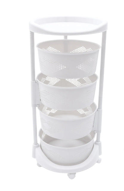 4-Layer Rotating Vegetable & Fruit Basket Organizer