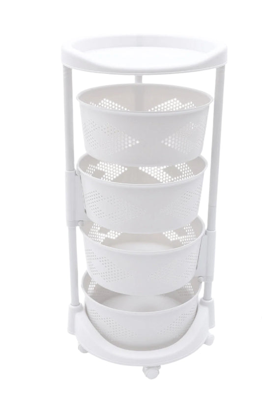 4-Layer Rotating Vegetable & Fruit Basket Organizer