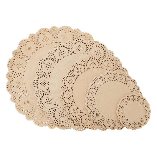 250 Pack Brown Round Paper Doilies
