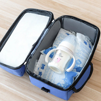 Insulated Dual-Compartment Leakproof Lunch Tote Cooler Bag Royal Blue