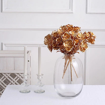 Home Collection 2-Pack 17" Metallic Gold Artificial Rose Bouquets