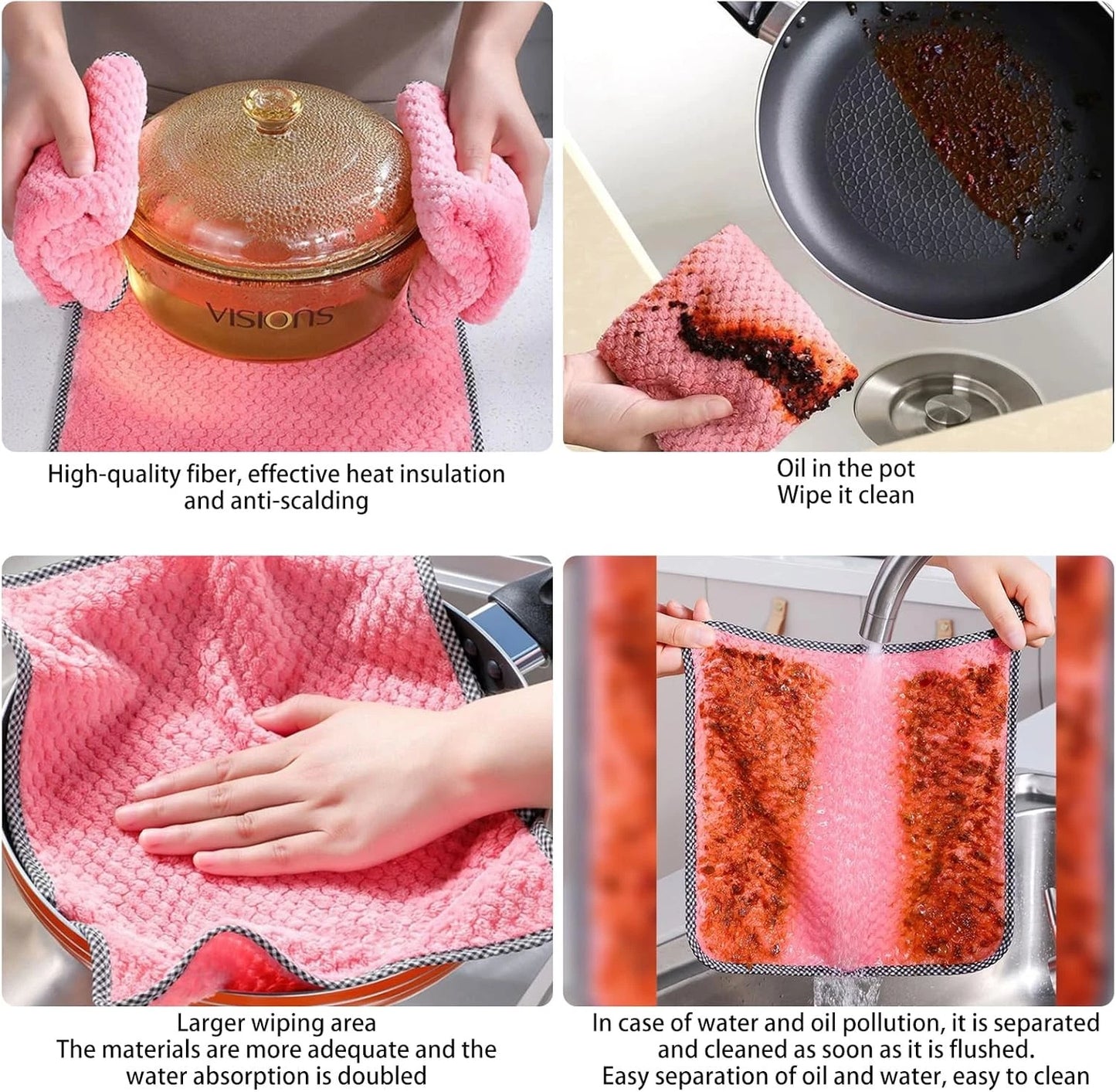 4× Coral Velvet Dish Cloths