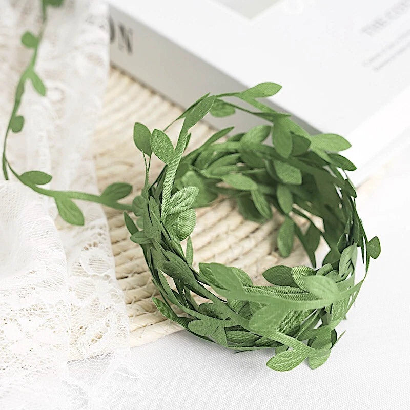 Home Collection 67FT Artificial Leaf Ribbon Trim Satin Vine Craft Leaves