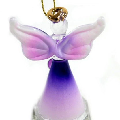 February Birthstone Illuminated Glass Angel Ornament