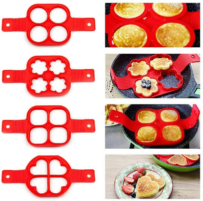 Home Collection Nonstick 4-Hole Silicone Pancake Maker