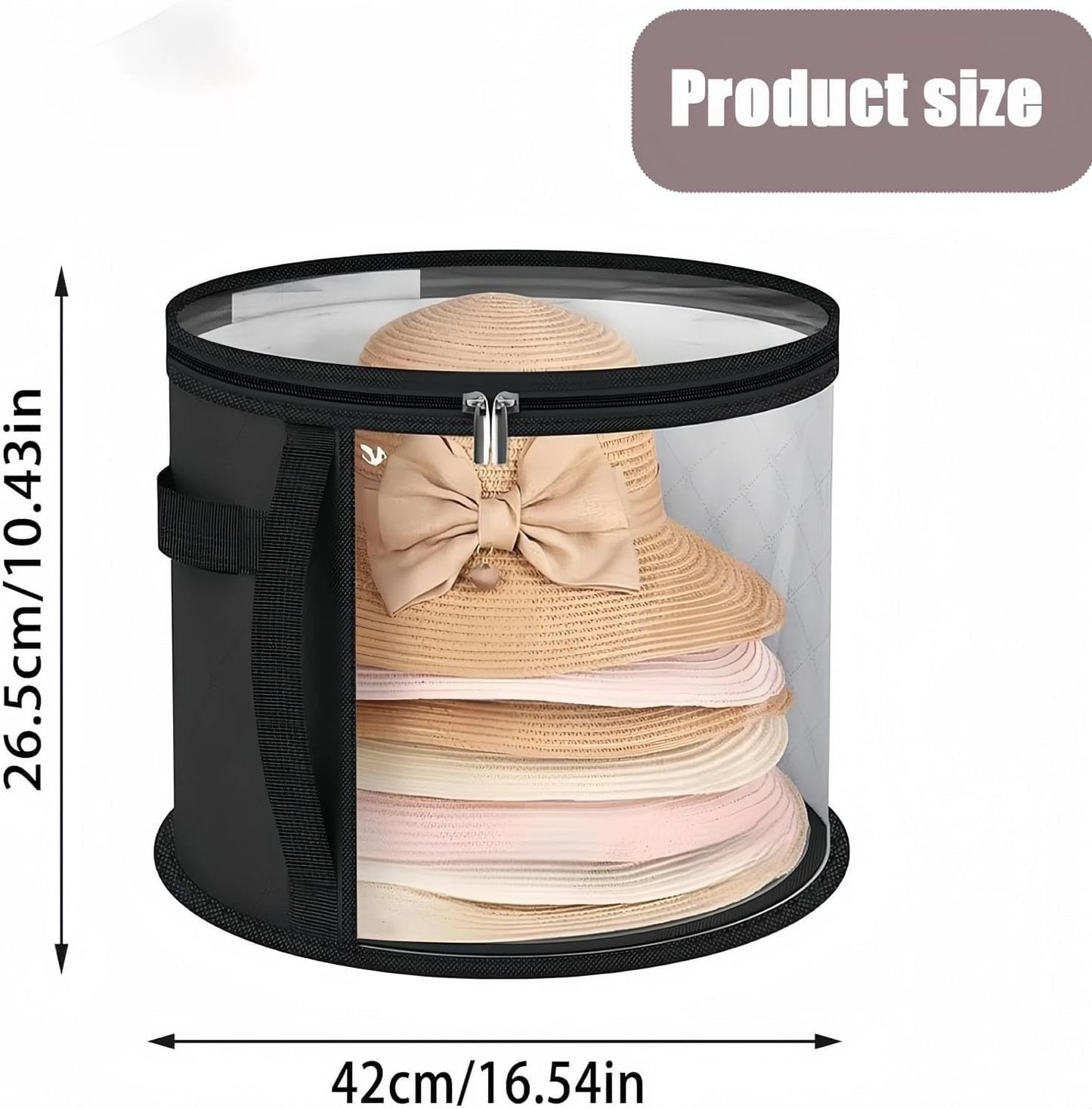 7-Hat Capacity Foldable Hat Organizer with Clear Window