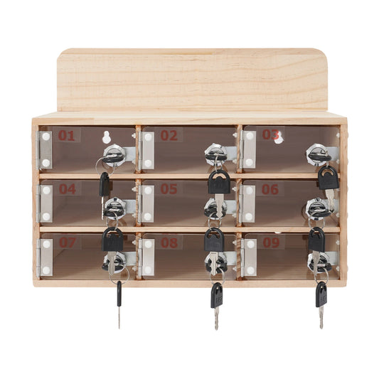 9-Slot Cell Phone Storage Cabinet – 3-Tier Organizer with Keys