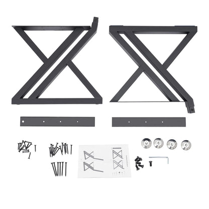 2PCS Z-Shaped Bench Legs with Backrest Bracket
