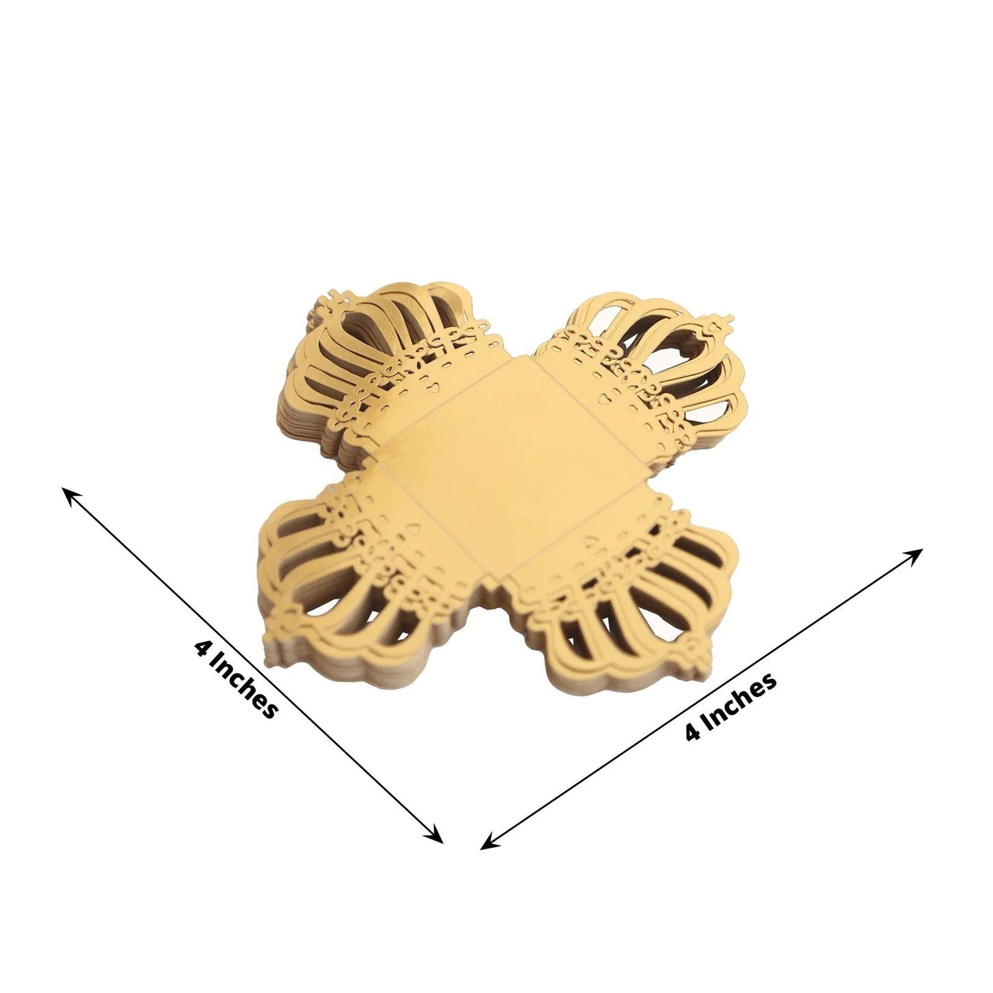 Home Collection Gold 50-Pack Metallic 4" Crown Mini Square Cupcake Liners