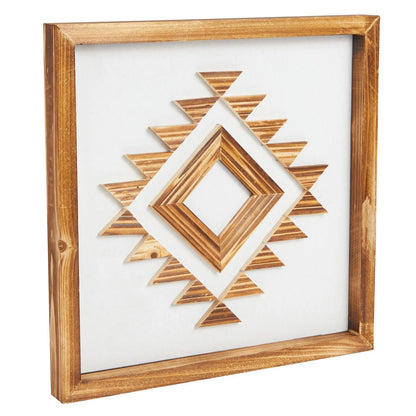Farmhouse Wood Geometric Wall Art – 13 x 13 In