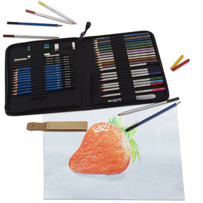 51-Piece Professional Drawing & Sketching Artist Kit with Carrying Case