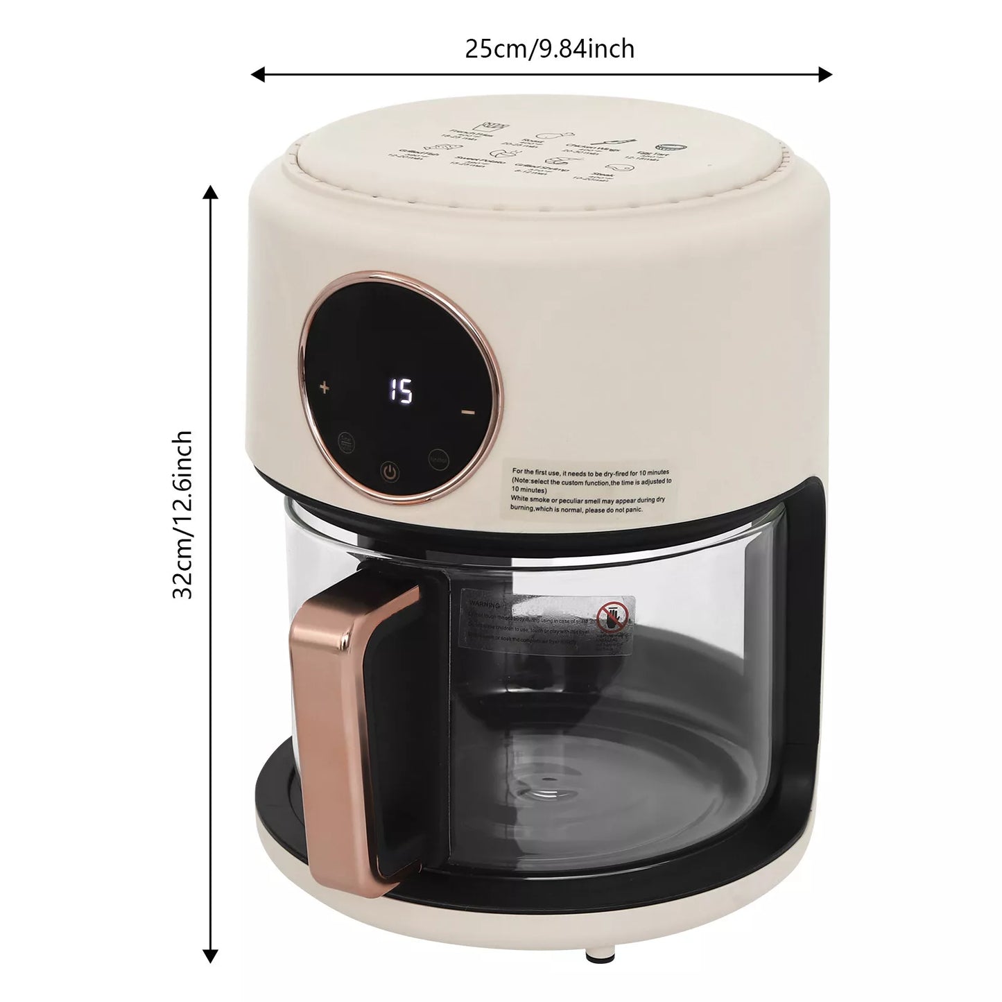 4.2L / 3.81Qt Glass Tabletop Air Fryer