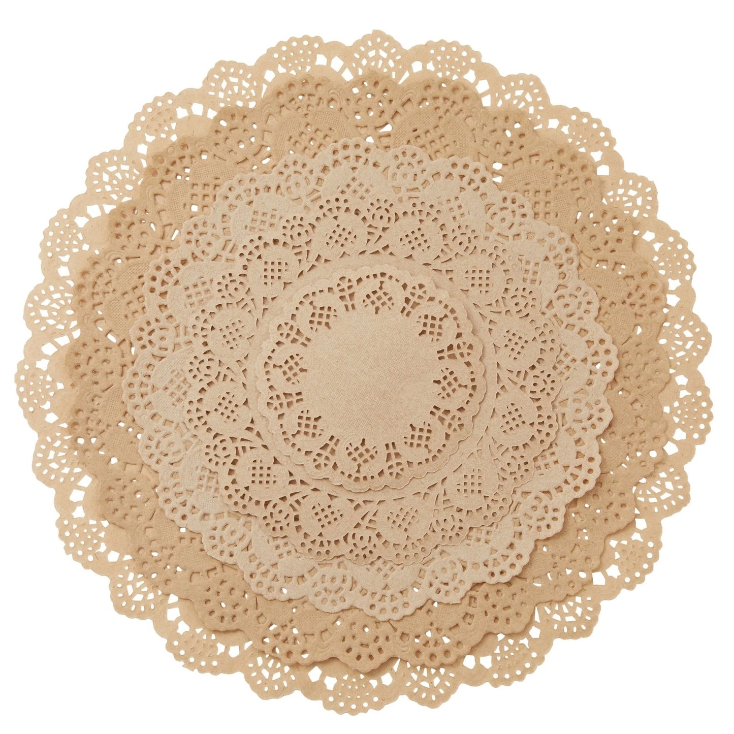 250 Pack Brown Round Paper Doilies