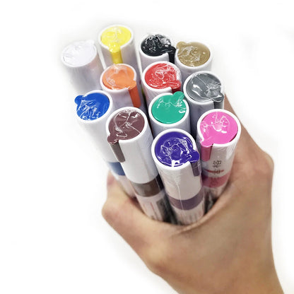 12-Piece Tire Permanent Paint Marker Pen Set