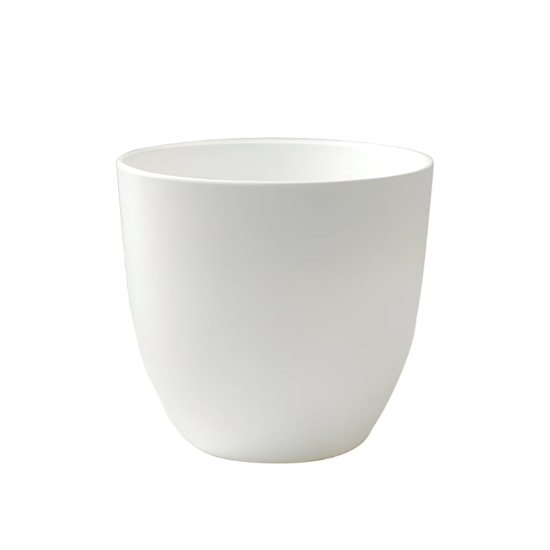 2-Piece 5.5" White Round Plastic Flower Pots