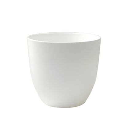 2-Piece 5.5" White Round Plastic Flower Pots