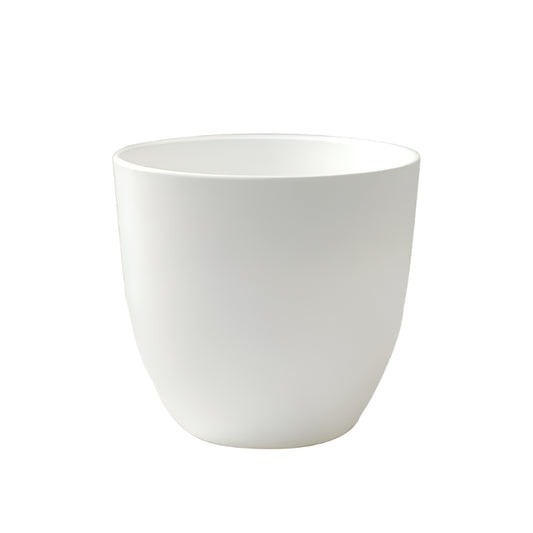 2-Piece 5.5" White Round Plastic Flower Pots