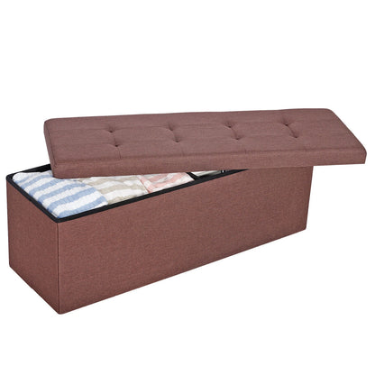 43" Folding Storage Ottoman Bench – Brown