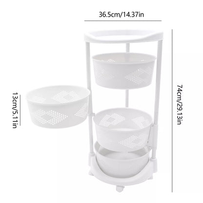 4-Layer Rotating Vegetable & Fruit Basket Organizer