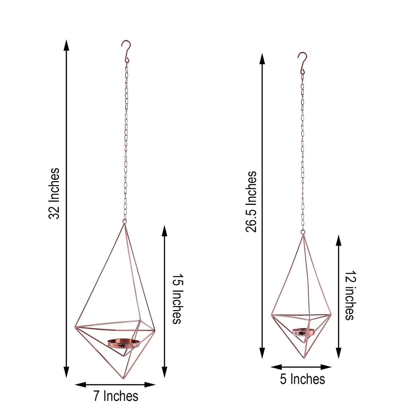 Home Collection 2Pcs Geometric Tealight Candle Holder Lanterns