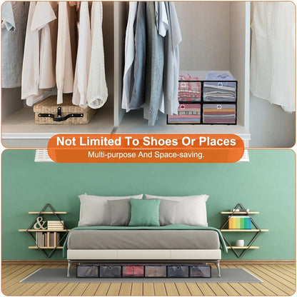 Home Collection 6Pack Foldable Stackable Shoe Box Storage