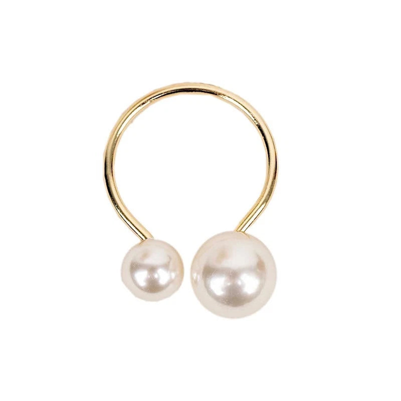 Home Collection 10 Pack Gold Napkin Rings with Faux Pearls