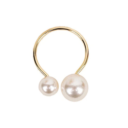 Home Collection 10 Pack Gold Napkin Rings with Faux Pearls