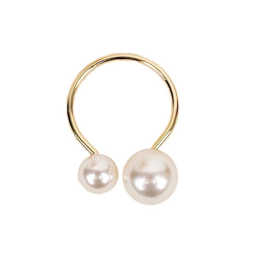 Home Collection 10 Pack Gold Napkin Rings with Faux Pearls