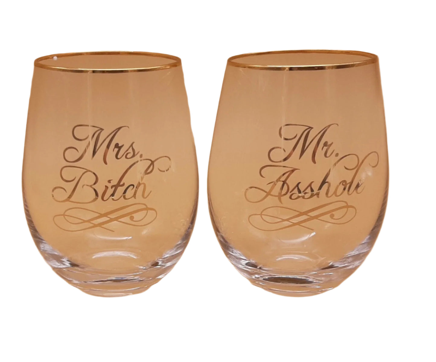 Crystal Stemless Wine Glass Set of 2