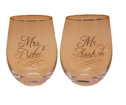 Crystal Stemless Wine Glass Set of 2