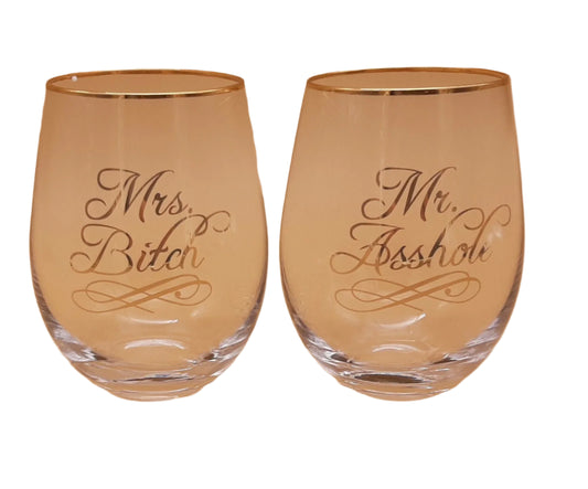 Crystal Stemless Wine Glass Set of 2
