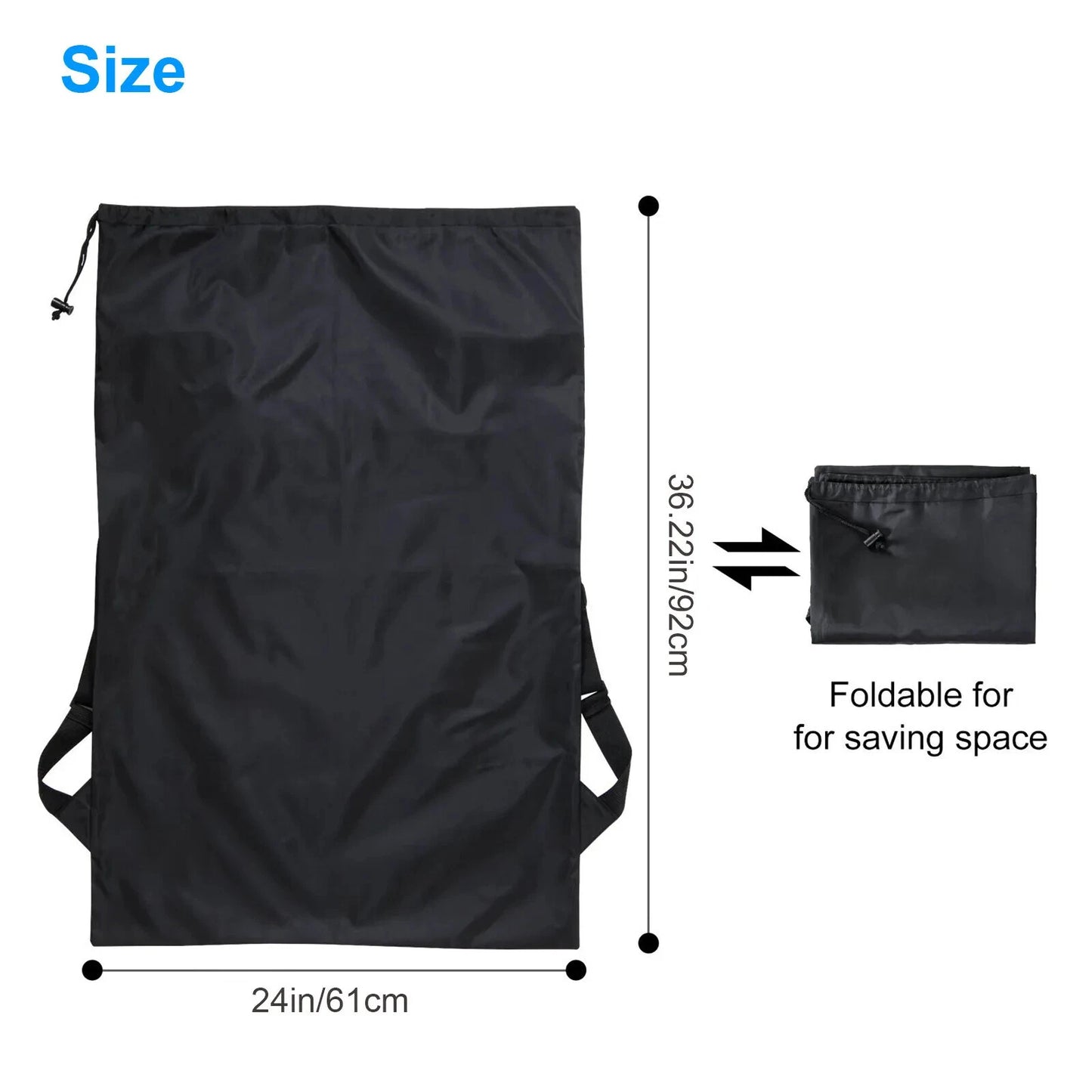 Home Collection Large Laundry Backpack Bag with Drawstring