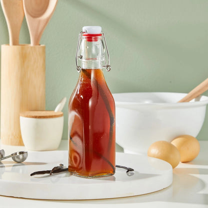 6 Pack 8 oz Swing Top Glass Bottles with Cleaning Brush