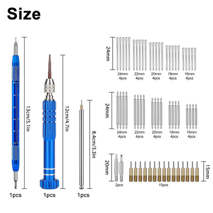 74-Piece Watch Repair Tool Kit