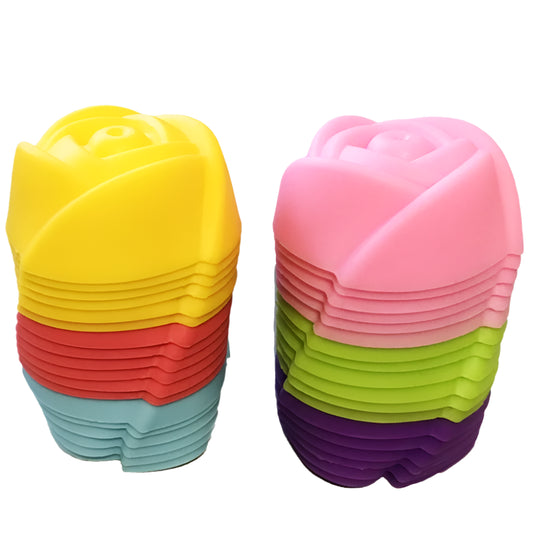 36-Pack Reusable Silicone Baking Cups Rose