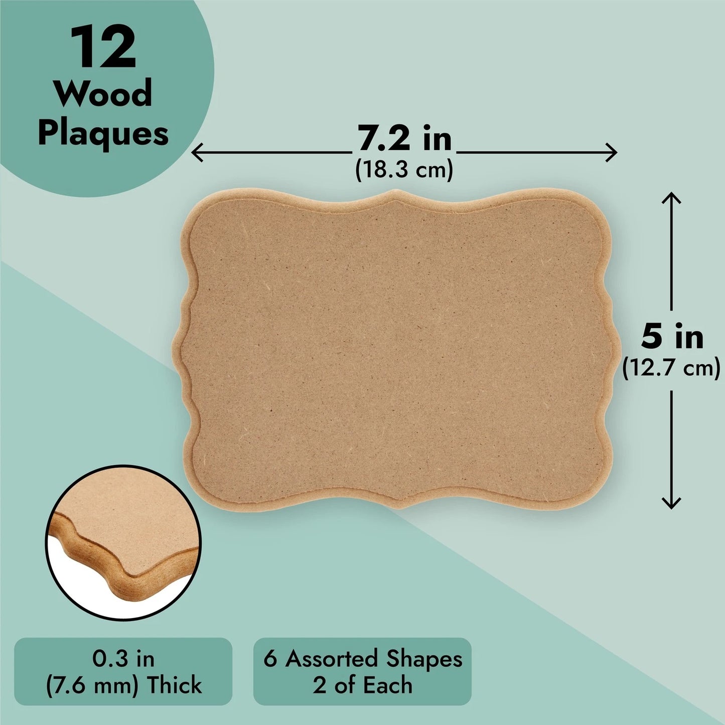 12-Pack Unfinished Wooden Plaques