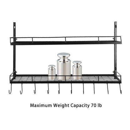 Wall-Mounted Pot & Pan Rack Organizer