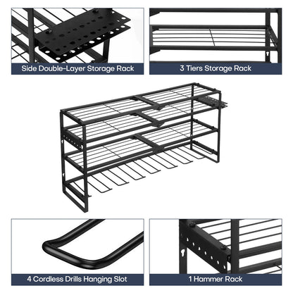 4-Layer Heavy-Duty Metal Power Tool Rack Organizer