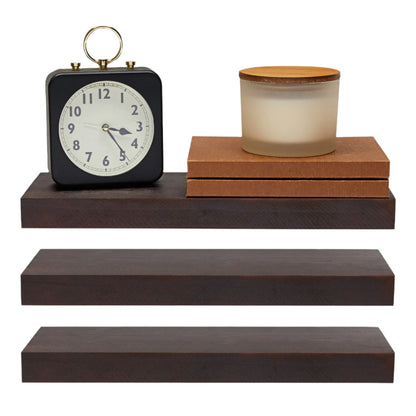 3-Pack Wooden Floating Shelf Set