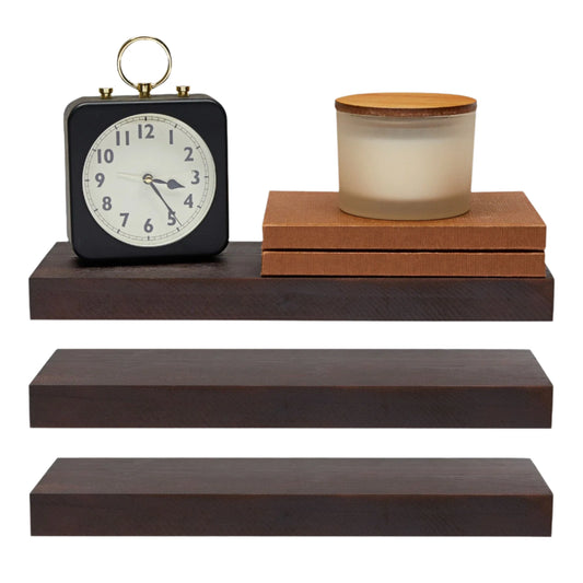 3-Pack Wooden Floating Shelf Set