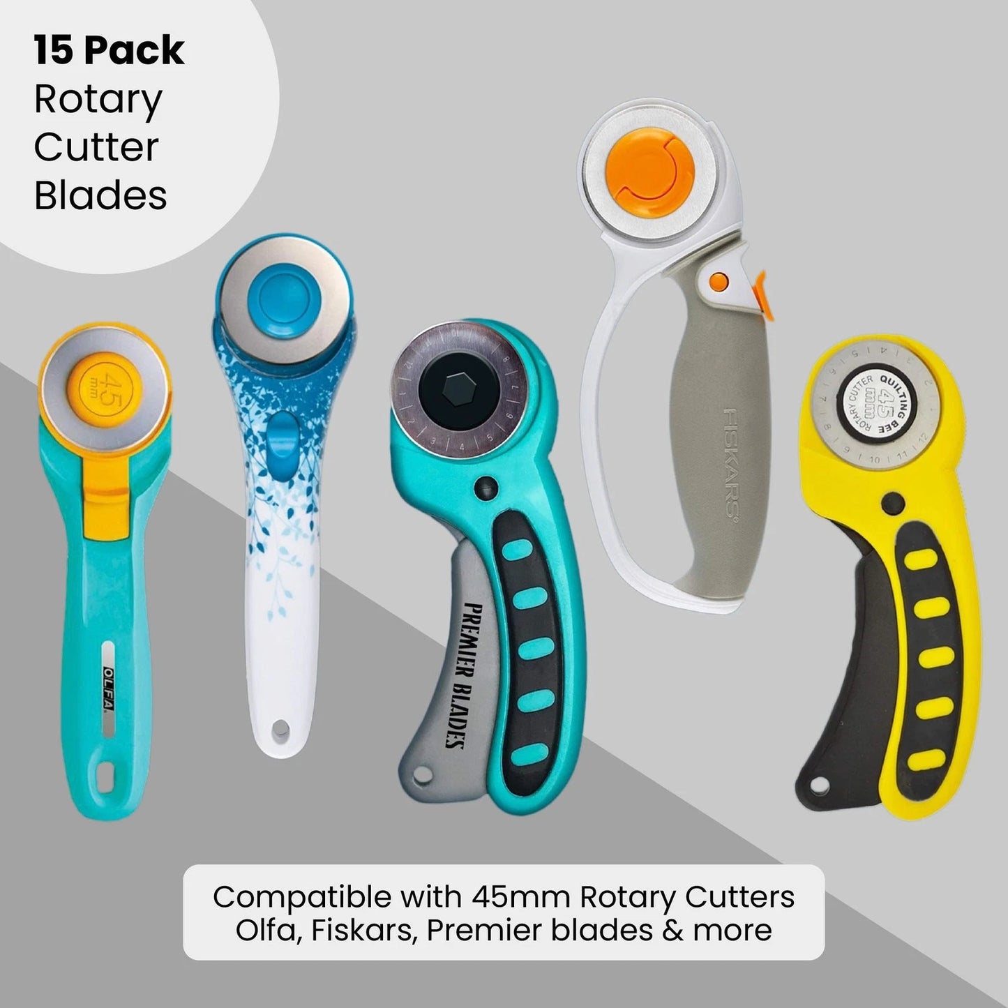 45mm Rotary Cutter Blades – 15 Pack