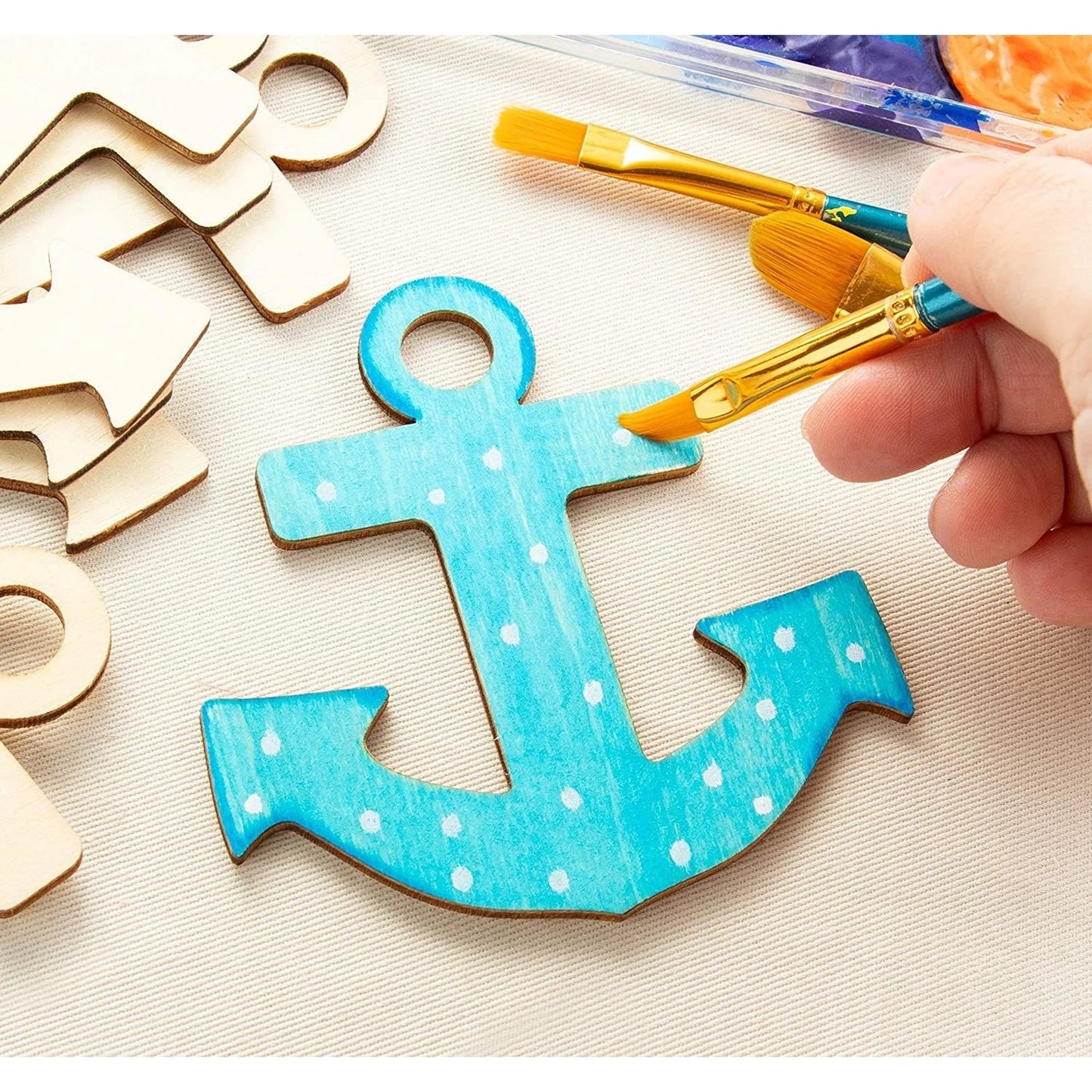 24-Pack Unfinished Wooden Anchor Cutouts