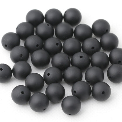 5 Strands Black Matte Onyx Beads 10MM